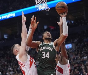 巴恩斯23分字母哥22分8板 猛龙主场大胜雄鹿